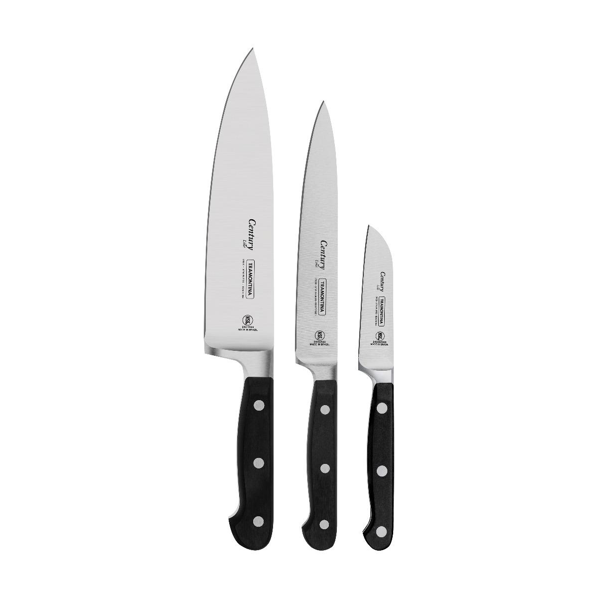 مجموعة سكاكين ترامونتينا حزمة 3في1 Tramontina 3Pcs Cutlery Set