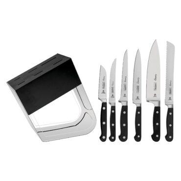 مجموعة سكاكين ترامونتينا 7في1 مع ستاند معدن Tramontina Cutlery Set