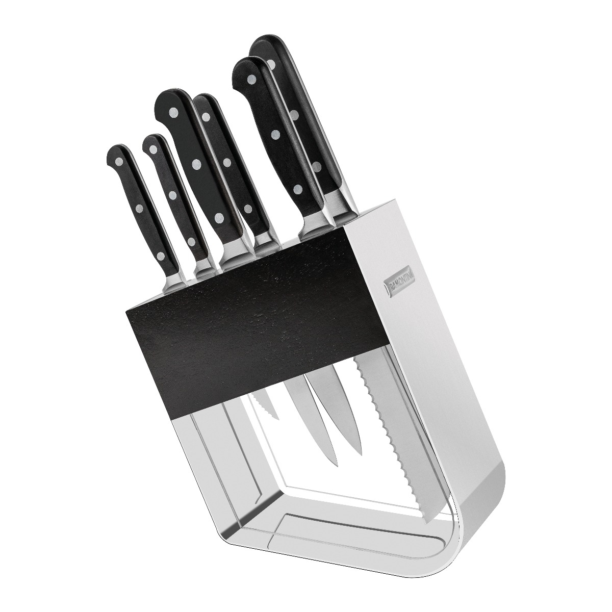 مجموعة سكاكين ترامونتينا 7في1 مع ستاند معدن Tramontina Cutlery Set