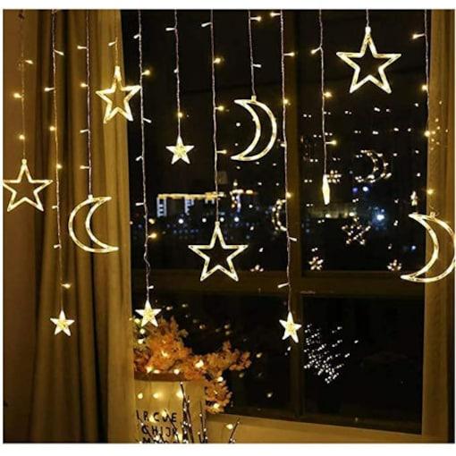 زينة رمضان للبيت مع إضاءة 5 متر Toby's Ramadan Moon Star Led Decor Light - SW1hZ2U6OTg2Mzc3