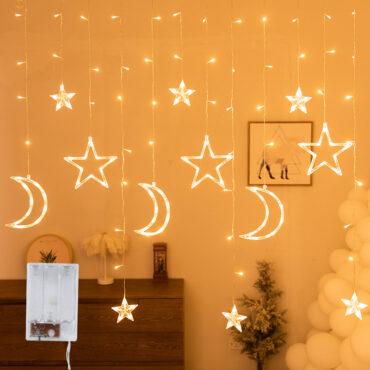 زينة رمضان للبيت مع إضاءة 5 متر Toby's Ramadan Moon Star Led Decor Light