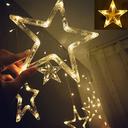 زينة رمضان للبيت 12 نجمة رمضان مع إضاءة 5 متر Toby's LED String Five Pointed Star Shape Curtain Ramadan Light - SW1hZ2U6OTg3NzYx