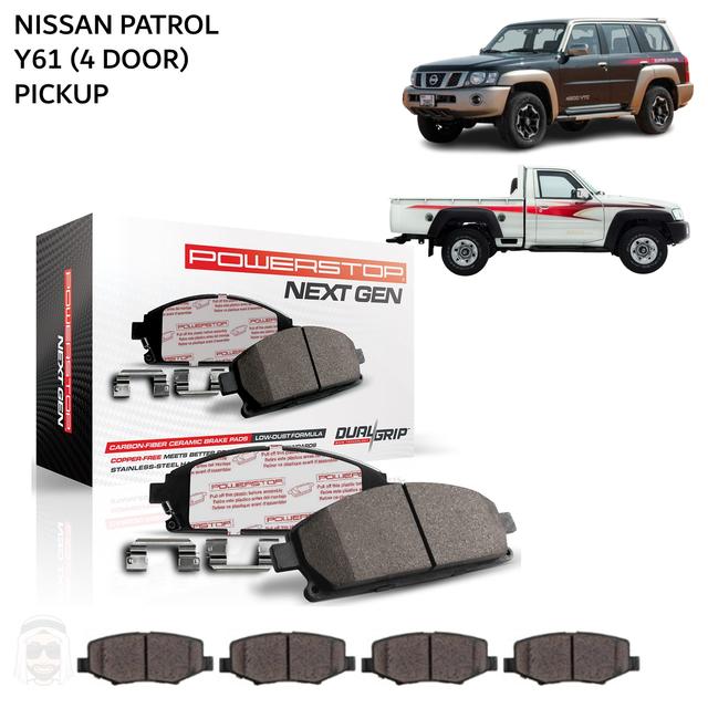 Nissan Patrol Y61 VTC (4-door) and Pickup - Carbon Fiber Ceramic Brake Pads by PowerStop NextGen - SW1hZ2U6MzA1Mzc2NA==