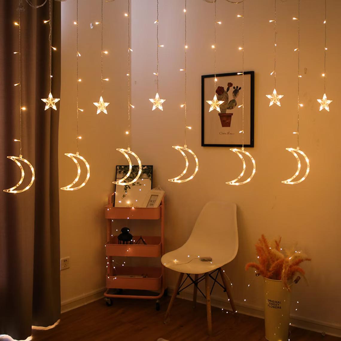 زينة رمضان للبيت مع إضاءة 5 متر Toby's Ramadan Moon Star Led Decor Light