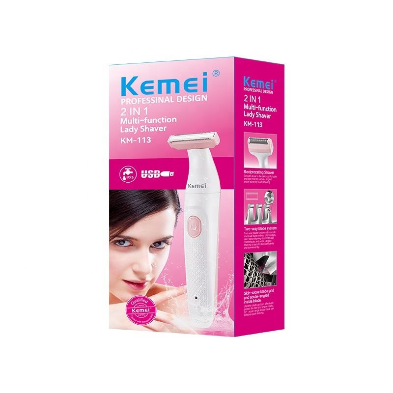 ماكينة حلاقة للجسم نسائية كيمي Kemei 2 In 1 Multi-Function Waterproof Lady Shaver KM-113