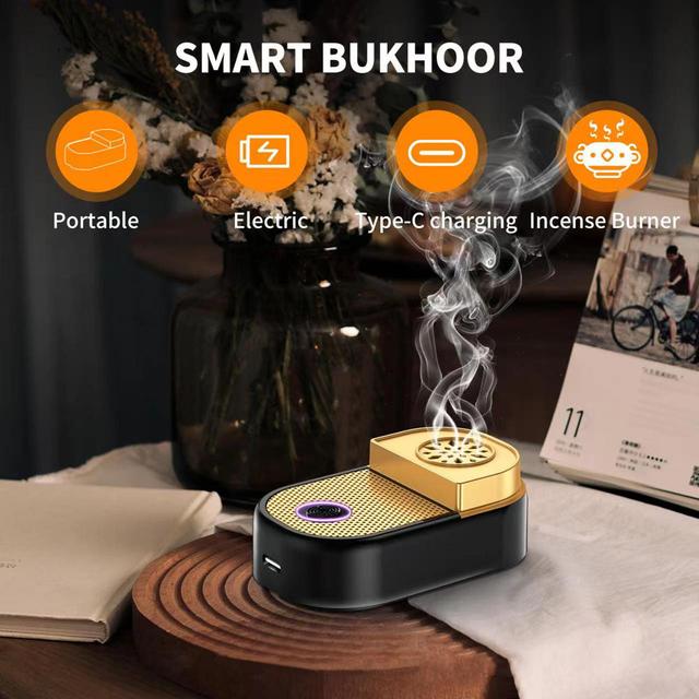مبخرة الكترونية صغيرة قابلة للشحن Bukhoor Burner Mini Car Incense Rechargeable - SW1hZ2U6MTA1OTAzMA==