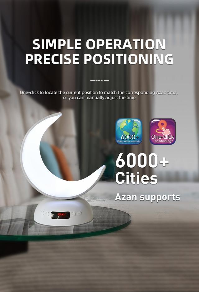CRONY SQ-902 guran speaker Speaker Quran Led Moon Lamp Aromatherapy Function Azan Alarm Clock Quran Player - SW1hZ2U6OTkxNDMz