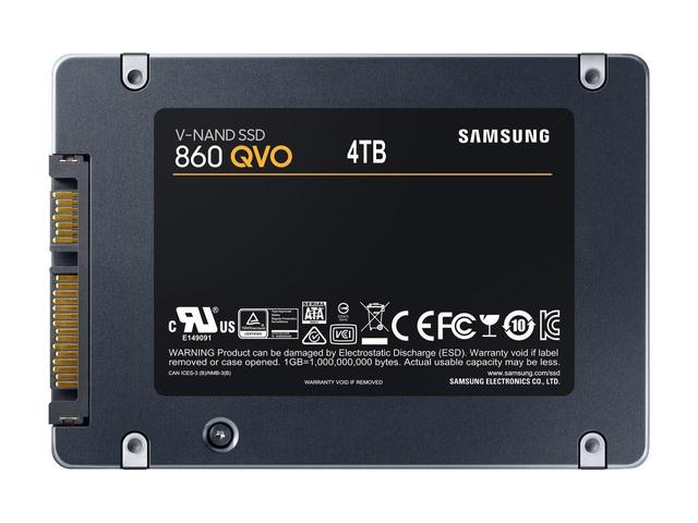 Samsung 860 QVO 4TB 2.5 Inch SATA III Internal SSD,  read/write speeds of 550/520 MB/s, Gray | MZ-76Q4T0B - SW1hZ2U6MTAxNjc3Mg==