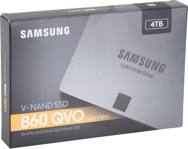 Samsung 860 QVO 4TB 2.5 Inch SATA III Internal SSD,  read/write speeds of 550/520 MB/s, Gray | MZ-76Q4T0B - SW1hZ2U6MTAxNjc3Ng==