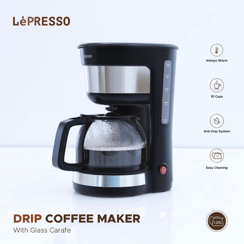 الة قهوة مقطرة 1000 واط 1.25 لتر LePresso Drip Coffee Maker