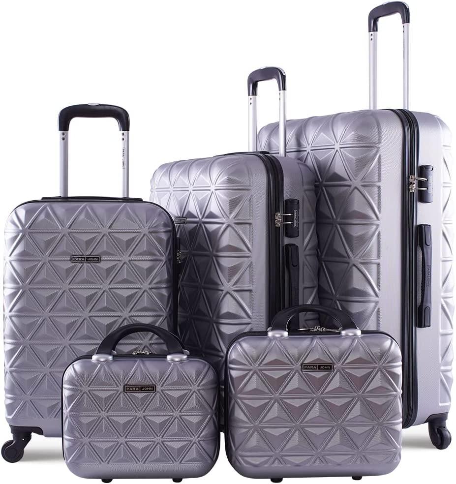 طقم شنط سفر 5 قطع بارا جون Para John Hardside Travel Trolley Luggage Bag Set