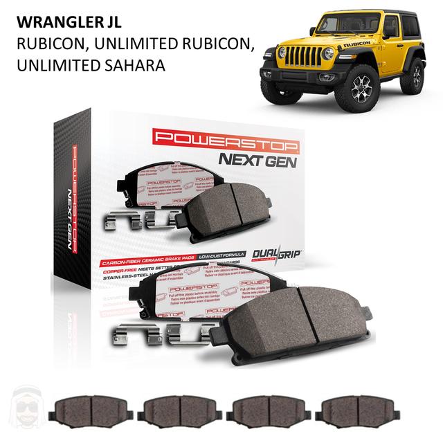 Jeep Wrangler JL Rubicon and Sahara (2018 and above) - 4 Carbon Fiber Ceramic Brake Pads by PowerStop NextGen - SW1hZ2U6MTkxMzk0MQ==