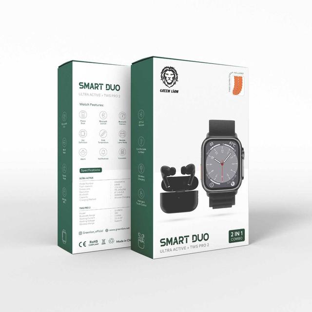 Green Lion 2 In 1 Smart Watch Duo Ultra Active + TWS Pro 2 G1 Combo - SW1hZ2U6MTMzNzc1Nw==