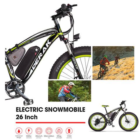 دراجة كهربائية هوائية رياضية ديراك بايك 1000 واط DerakBikes Mtb E-Bike Pro x-12 Pedal Assist Fat Tire - SW1hZ2U6MTM1MTY4MA==