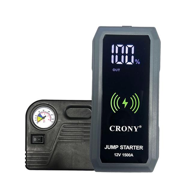 جهاز اشتراك بطارية السيارة مع شحن لاسلكي ومنفاخ اطارات كروني Crony S606+Air Super Jumper Starter With Wireless Charging Function - SW1hZ2U6MTM0MTE0NQ==