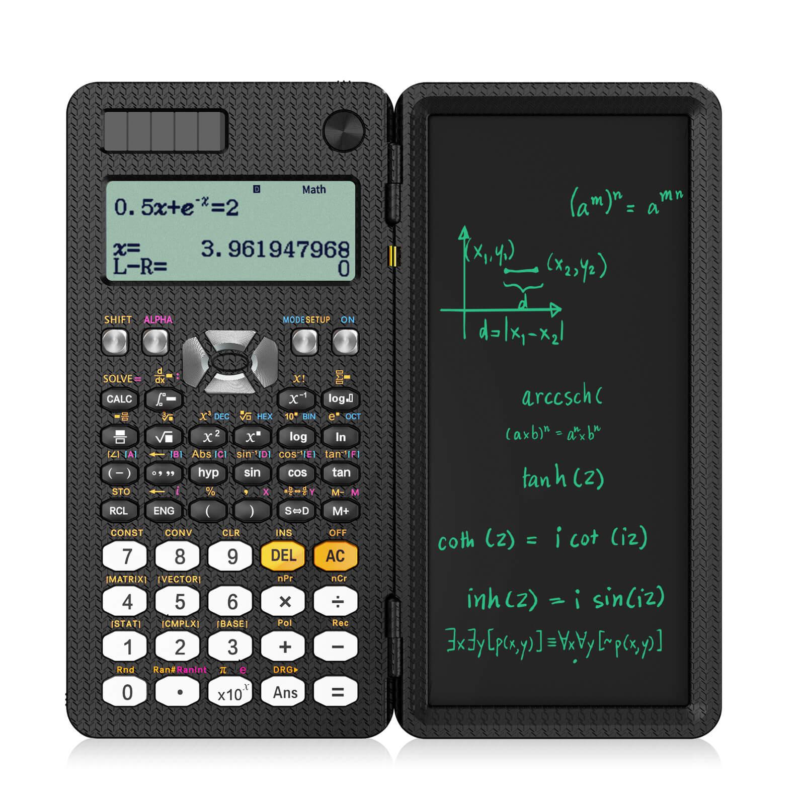اله حاسبه علميه مع لوح كتابه ال سي دي Newyes Scientific Calculator with Erasable LCD Writing Tablet