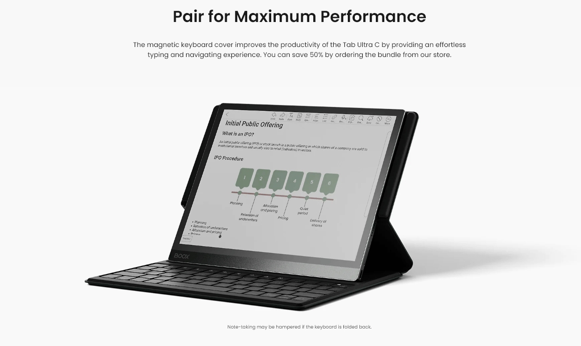 جهاز تابلت بوكس تاب الترا سي الذكي رامات 4 جيجا - تخزين 128 جيجا BOOX Tab Ultra C Tablet