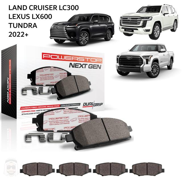 Toyota Land Cruiser LC300 & Lexus LX600 & Tundra 2022+ Carbon Fiber Ceramic Brake Pads by PowerStop NextGen - SW1hZ2U6MTkxOTcxNA==
