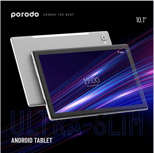 تابلت بورودو الترا سليم 10.1 بوصة رامات 4 جيجا – 64 جيجا تخزين Porodo Ultra-Slim Android Tablet - SW1hZ2U6MTM0NzUzMw==