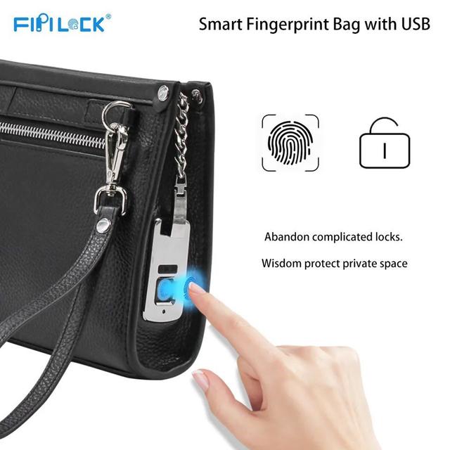 حقيبة يد رجالية بالبصمة Fiplock Men's Leather Fingerprint Bags - SW1hZ2U6MTM1NDUxOQ==