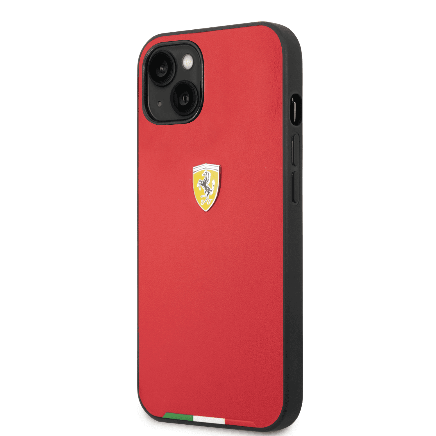 كفر ايفون 14 بلس صلب بولي يوثرين فيراري علم إيطاليا أحمر Ferrari Hard Case PU Carbon Effect & Italian Flag Line - cG9zdDoxMzY5NjMz