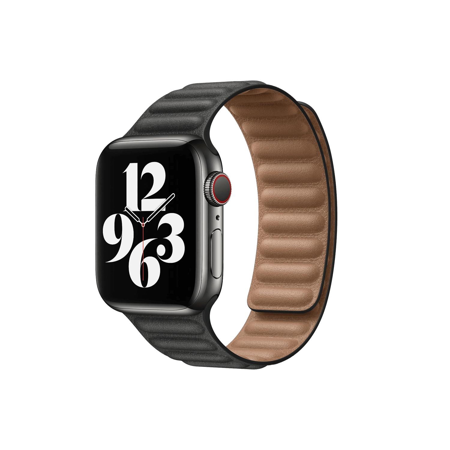 سوار ساعة ابل جلد 42/44/45 أسود جرين ليون Green Leather Link Watch Strap for Apple Watch 42/44/45MM Black - cG9zdDoxMzcwNTc5