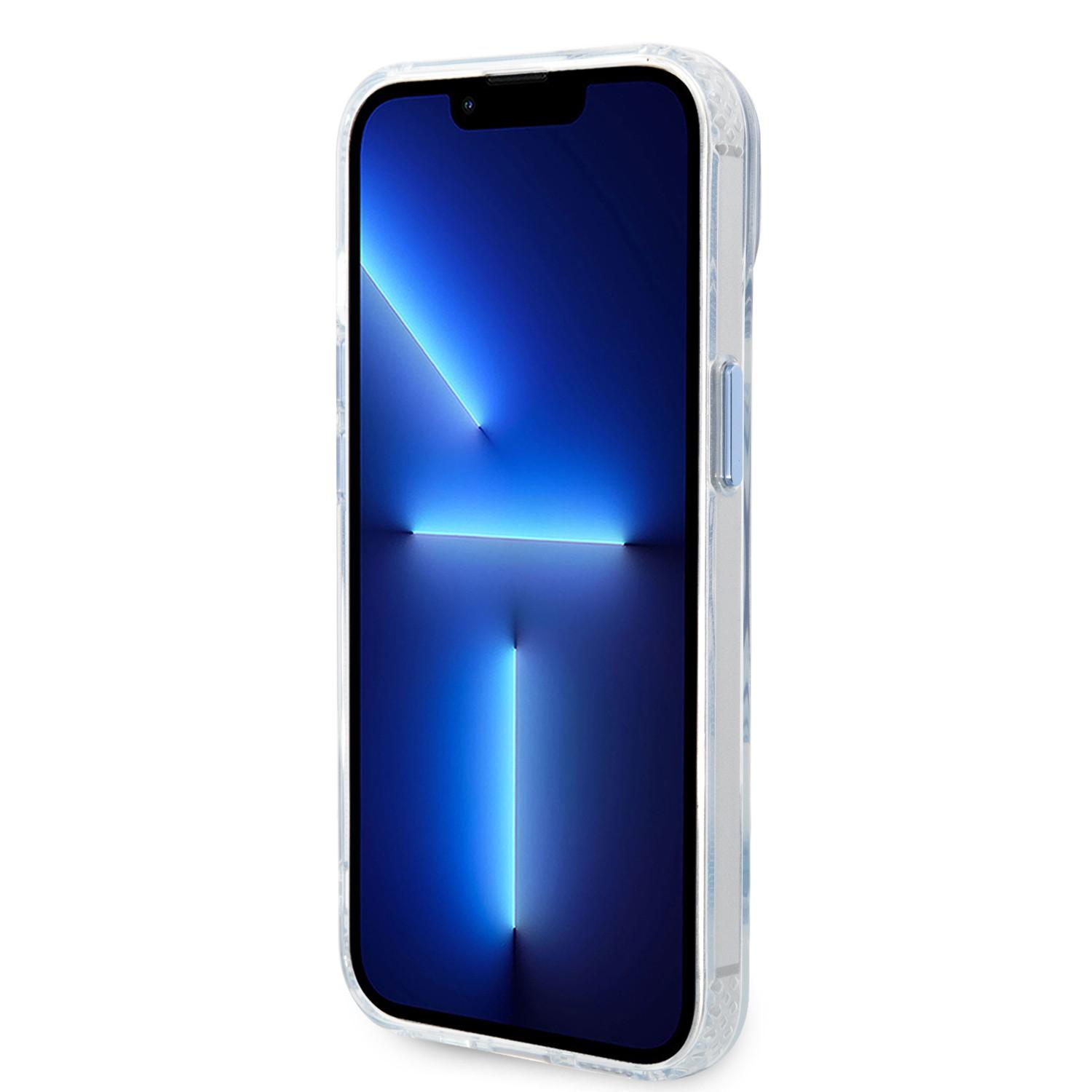 كفر ايفون 14ماغ سيف أزرق جيس Guess Outline Transparent MagSafe Case for iPhone 14 Blue - cG9zdDoxMzgzNzUx