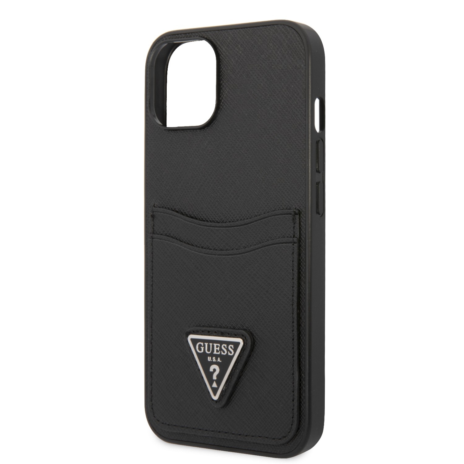 كفر ايفون 14 أسود جيس Guess Saffiano Double Card Hard Case for iPhone 14 Black