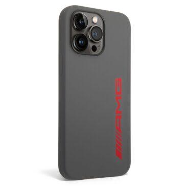 كفر ايفون 14 برو max سيليكون مرسيدس اي ام جي رمادي وأحمر  AMG Liquid Silicone Case For iPhone 14 Pro Max