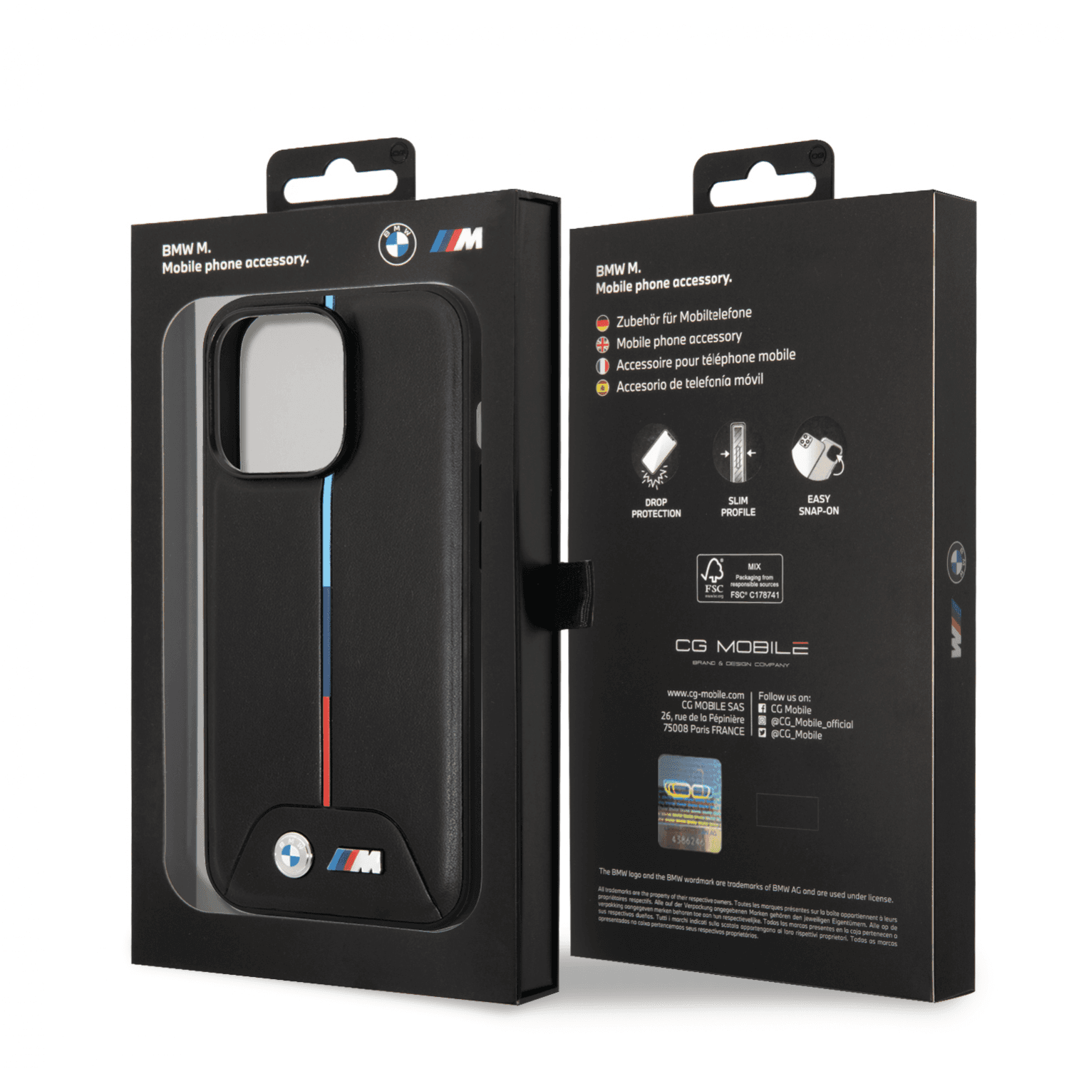 كفر جوال ايفون 14 برو ماكس جلد صناعي أسود بي ام دبليو BMW M Collection Quilted PU Case For iPhone 14 Pro Max - cG9zdDoxMzY1OTkz