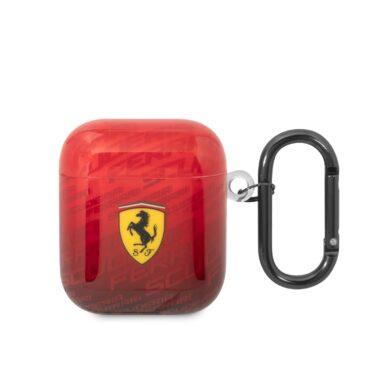 كفر سماعة بلوتوث ايربودز 1/2 صلب فيراري أحمر Ferrari TPU Pattern Case for Airpods