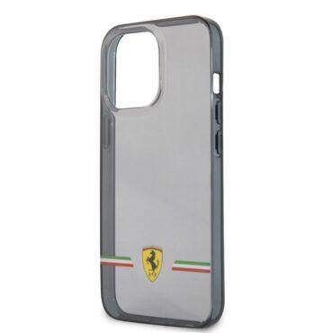 كفر ايفون 13 برو شفاف فيراري أسود Ferrari Transparent Hard Case Gradient Print