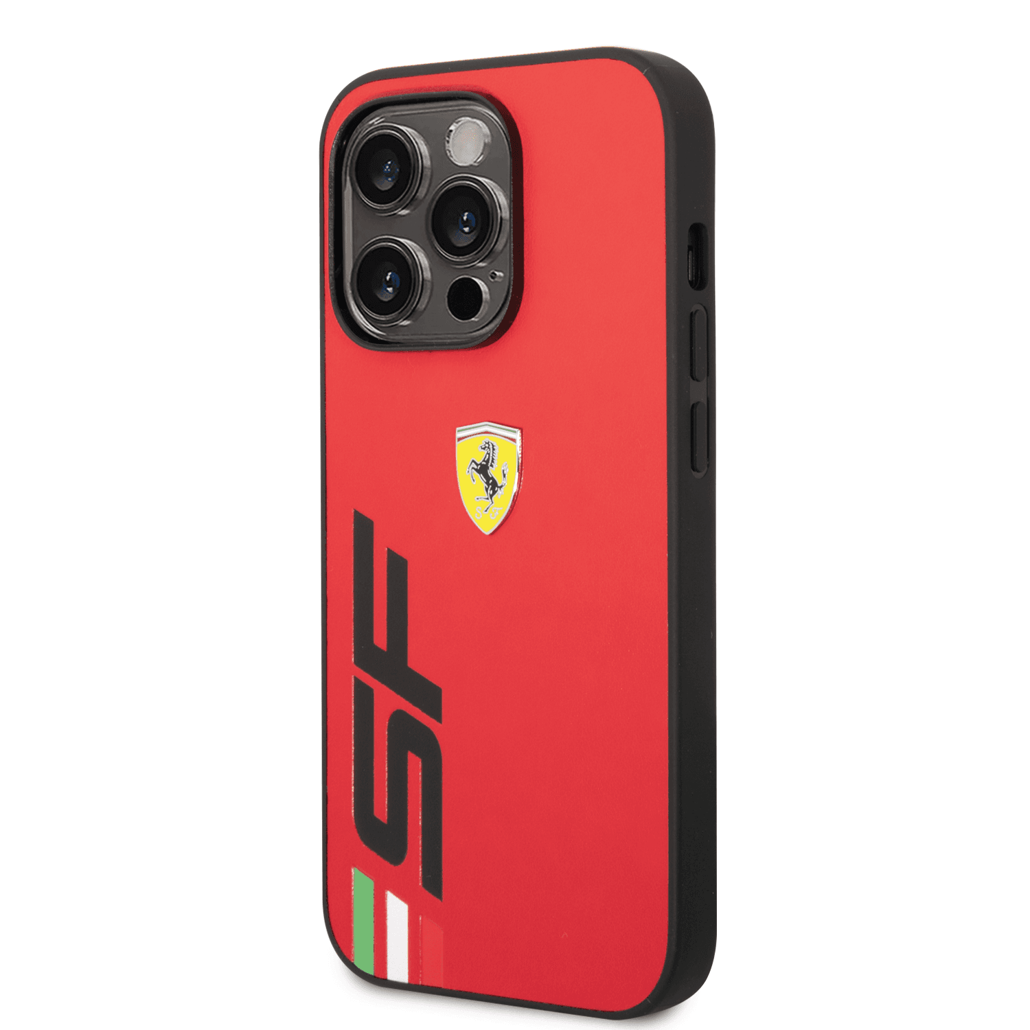 كفر ايفون 14 برو جلد صلب فيراري بيج اس اف أحمر Ferrari Leather Printed Big SF Logo Hard Case - cG9zdDoxMzY4Njc5