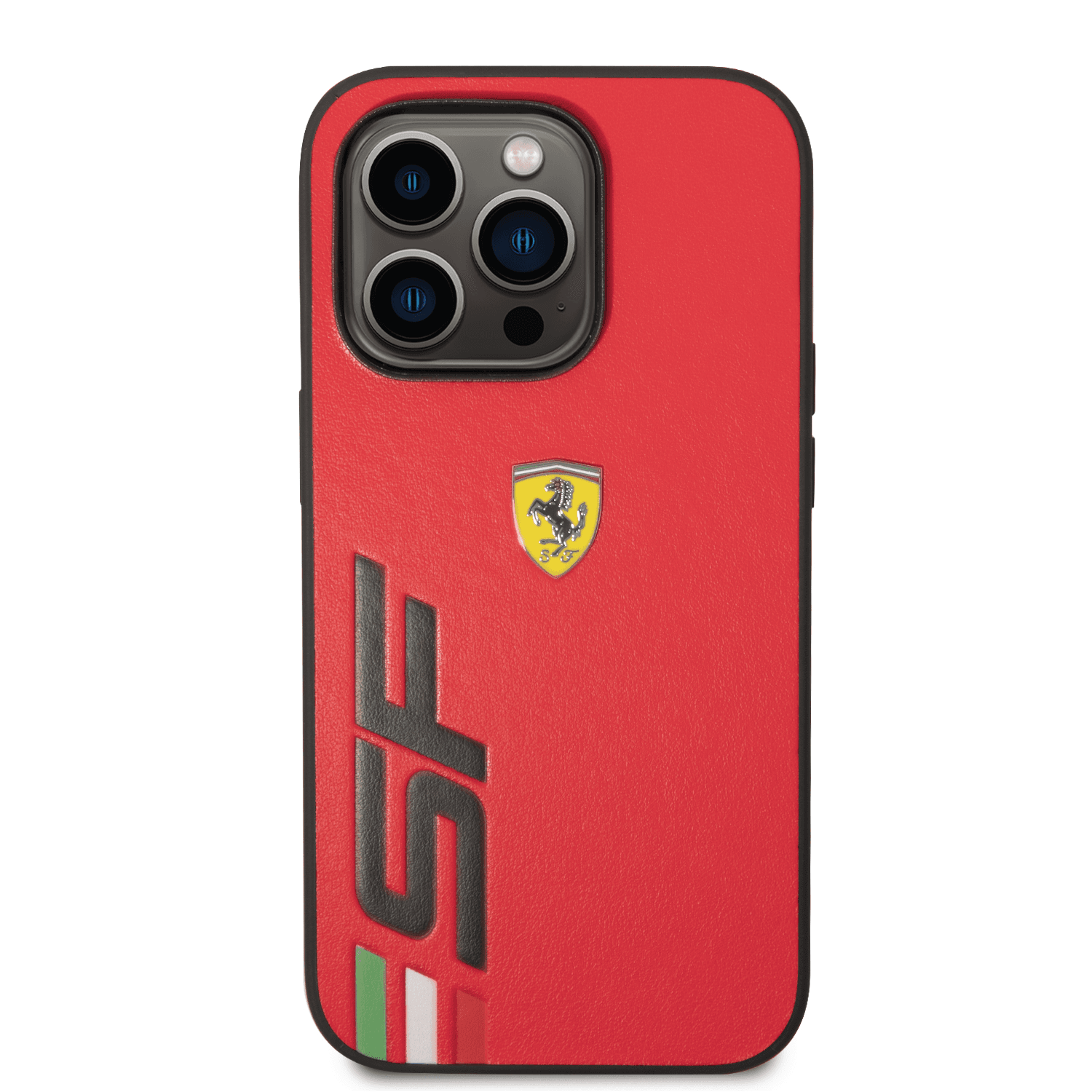 كفر ايفون 14 برو جلد صلب فيراري بيج اس اف أحمر Ferrari Leather Printed Big SF Logo Hard Case - cG9zdDoxMzY4Njgz