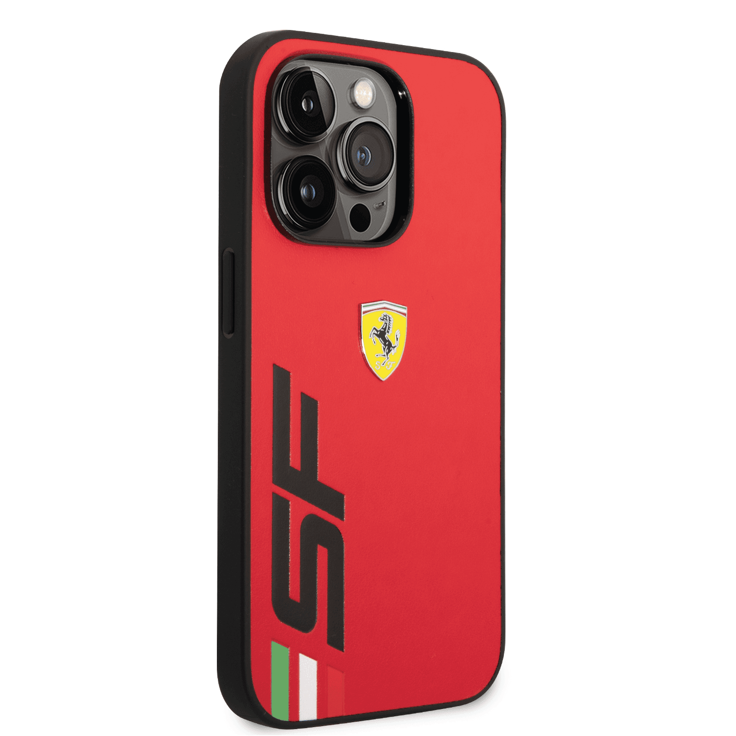 كفر ايفون 14 برو جلد صلب فيراري بيج اس اف أحمر Ferrari Leather Printed Big SF Logo Hard Case - cG9zdDoxMzY4Njg5