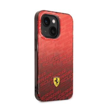 كفر ايفون 14 بلس سيلكون و بولي كربون فيراري سكوديرا أحمر Ferrari Gradient PC/TPU Case With Allover Scuderia