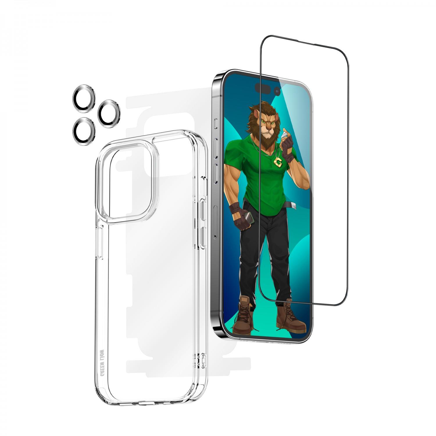 بكج حماية ايفون 14 بلس فضي جرين Green 4 in 1 360° HD Protection Pack for iPhone 14 Plus Silver - cG9zdDoxMzgwMzIz