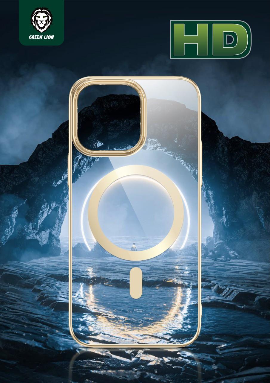 كفر ايفون 14 برو ماكس ماغ سيف فضي غرين Green Lion Delgado Chrome Magsafe Case for iPhone 14 Pro Max Silver - cG9zdDoxMzc4OTc5