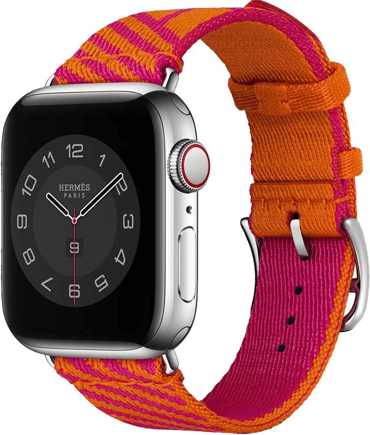حزام ساعة ابل قياس 42/44/45 ملم أورانج مع زهر جرين ليون Green Lion Woven Textile Watch Strap for Apple Watch 42/44/45mm Orange/Pink - cG9zdDoxMzcxMDIw