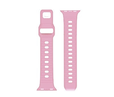 حزام ساعة ابل قياس 42/44/45 ملم سيليكون زهر جرين Green Premier Hovel Series Strap for Apple Watch 42/44/45mm Pink