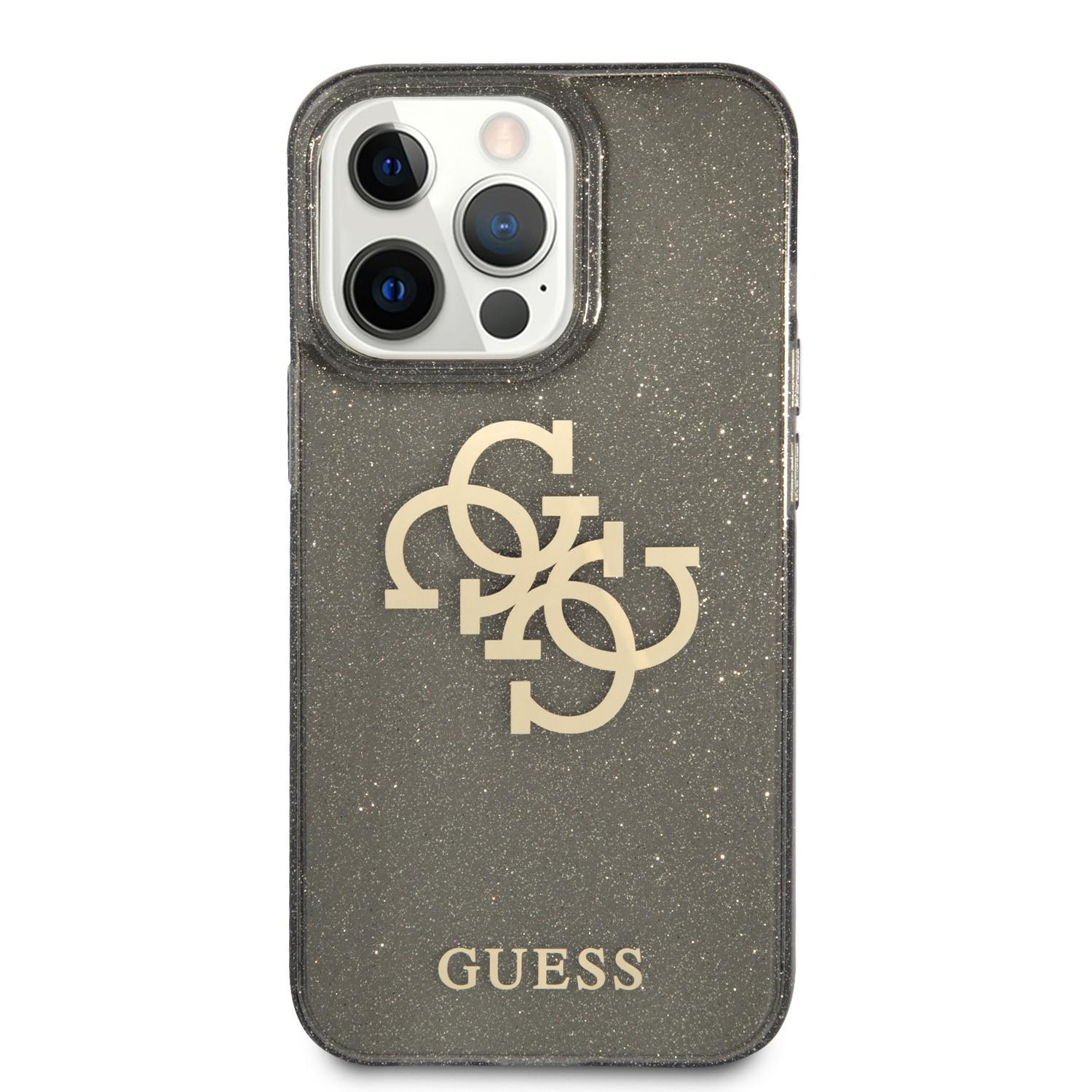 كفر ايفون 13 برو أسود جيس Guess TPU Full Glitter Cases 4G Logo For iPhone 13 Pro Black - cG9zdDoxMzgyNzEy