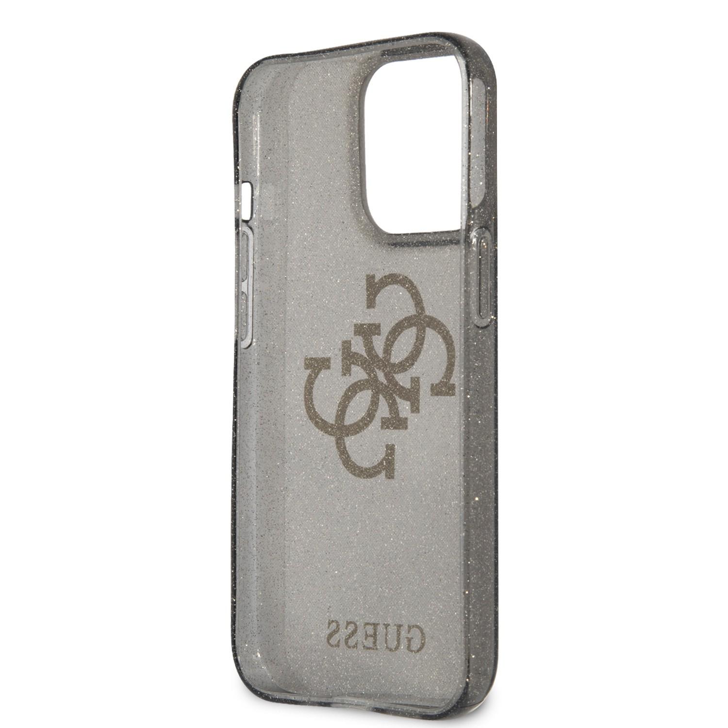 كفر ايفون 13 برو أسود جيس Guess TPU Full Glitter Cases 4G Logo For iPhone 13 Pro Black - cG9zdDoxMzgyNzE4