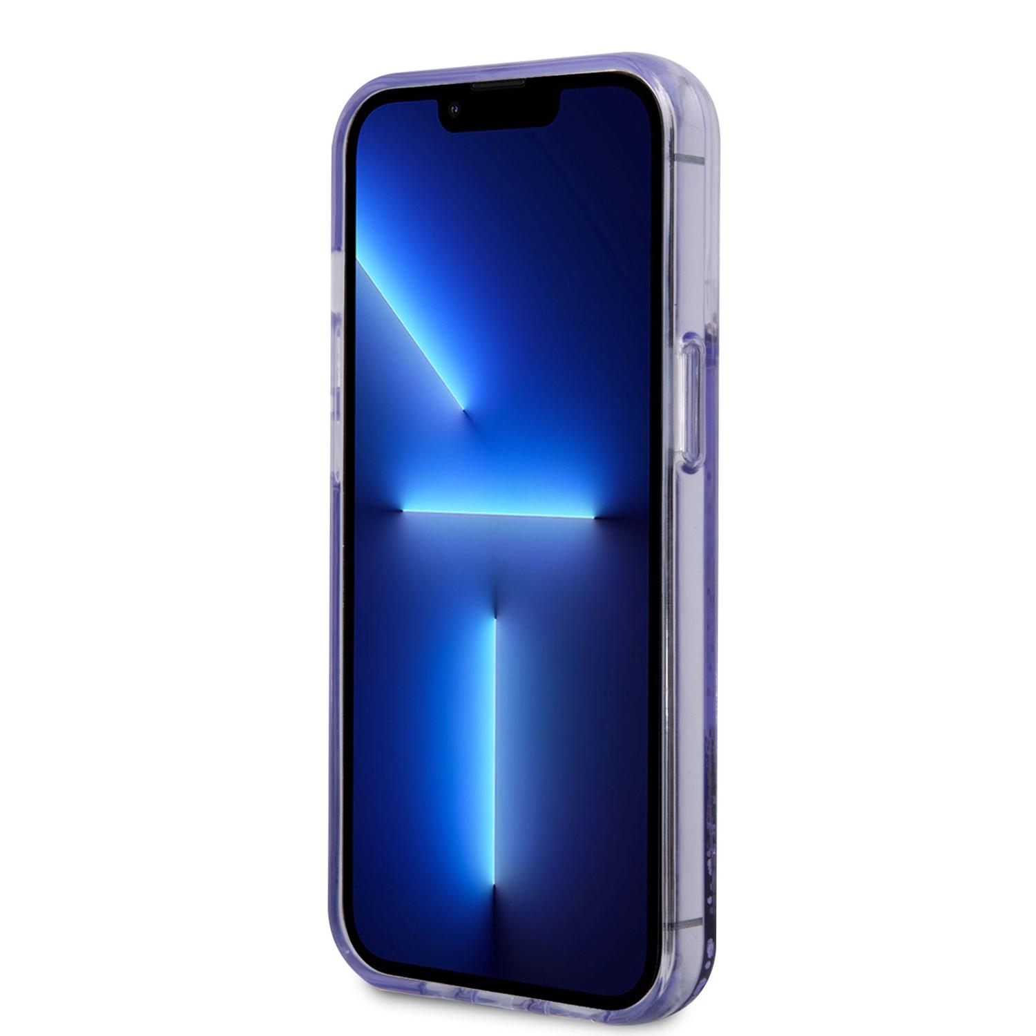 كفر ايفون 14 برو نهدي جيس Guess Liquid Glitter Case With Translucent Triangle Logo For iPhone 14 Pro Purple - cG9zdDoxMzg0Nzg3