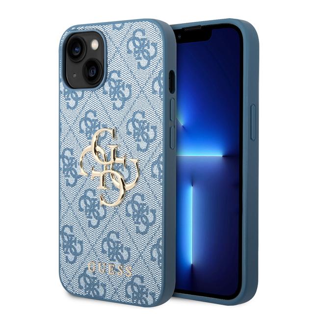 Guess PU 4G Big Metal Logo Hard Case for iPhone 14 Plus (6.7") - Blue [ GUHCP14M4GMGBL ] - SW1hZ2U6MTM4NjAxMA==