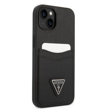 كفر ايفون 14 أسود جيس Guess Saffiano Double Card Hard Case for iPhone 14 Black