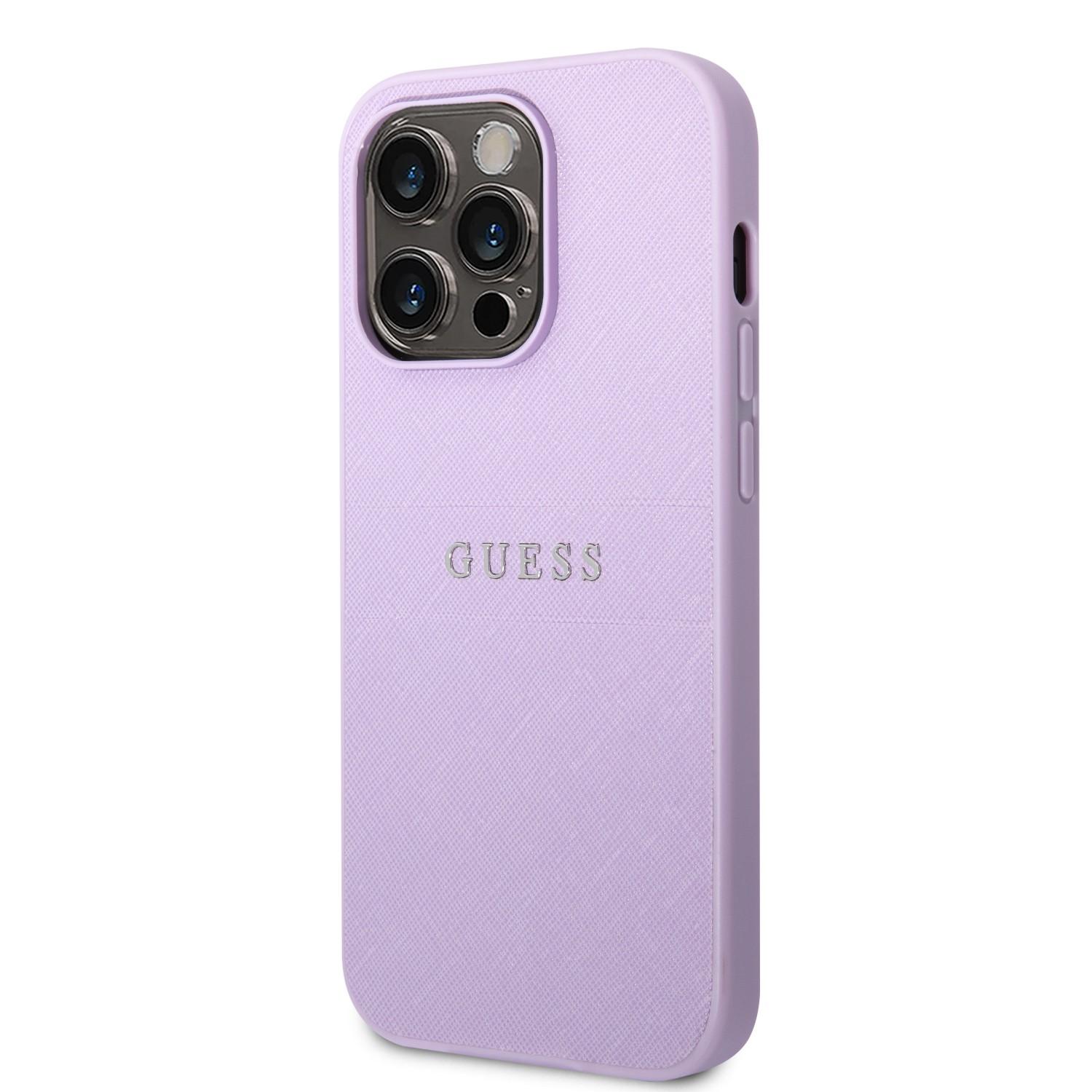 كفر ايفون 14 برو ماكس بنفسجي جيس Guess PU Saffiano Hard Case for iPhone 14 Pro Max Purple - cG9zdDoxMzg1MzMx