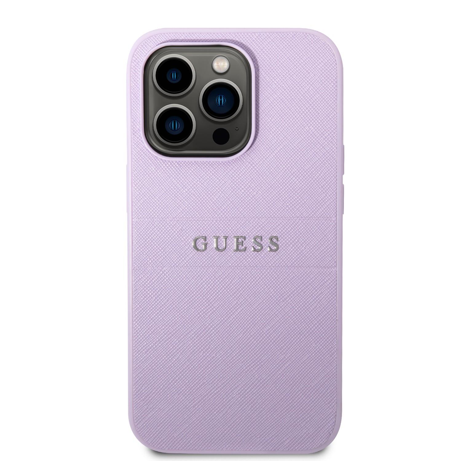 كفر ايفون 14 برو ماكس بنفسجي جيس Guess PU Saffiano Hard Case for iPhone 14 Pro Max Purple - cG9zdDoxMzg1MzM1