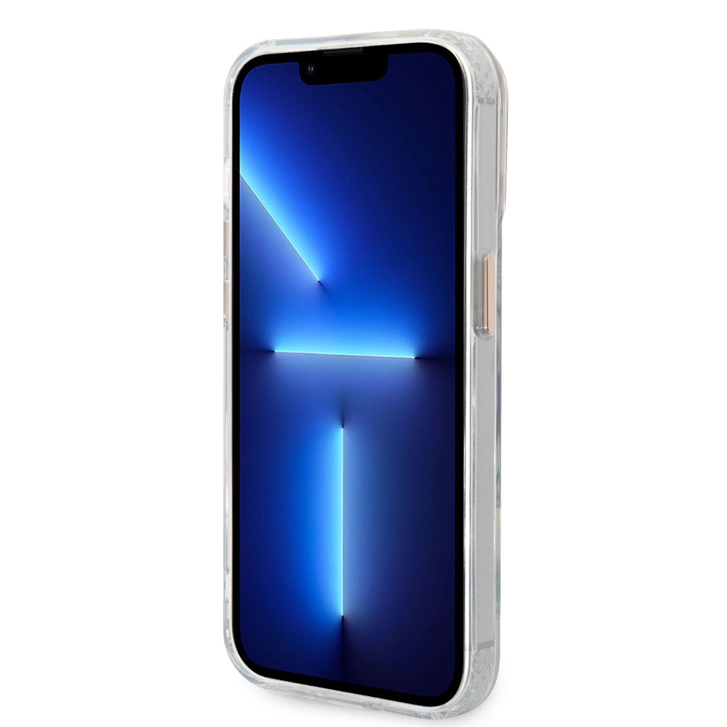 كفر ايفون 14 برو ماكس ماغ سيف ذهبي جيس Guess Outline Transparent MagSafe Case iPhone 14 Pro Max Gold - cG9zdDoxMzg0ODM0