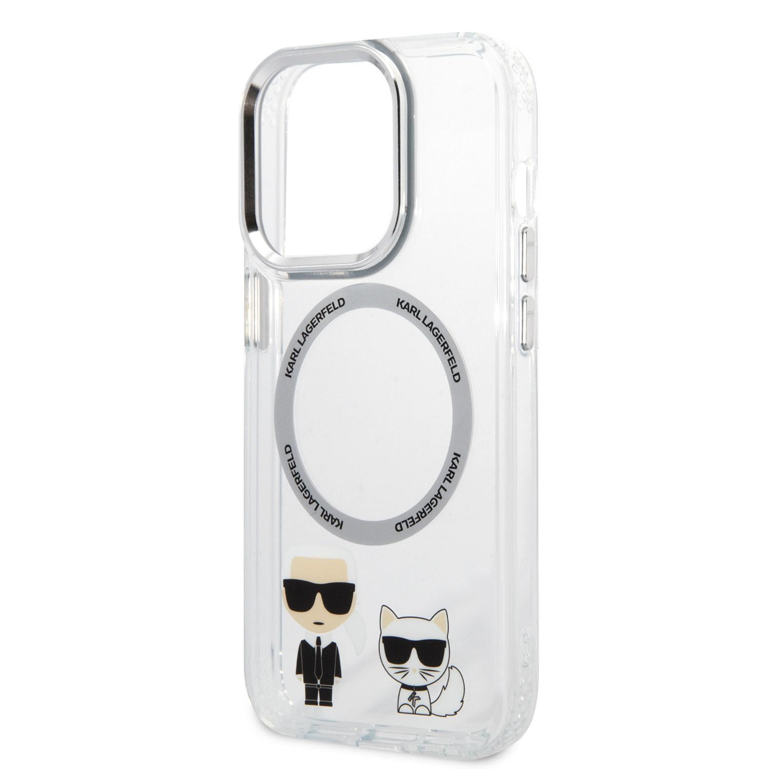 كفر جوال ايفون 14 برو ماكس ماغ سيف شفاف لون أبيض من كارل لاغرفيلد Karl Lagerfeld Magsafe PC TPU Case With Ring iPhone 14 Pro Max - cG9zdDoxMzkxMDA1
