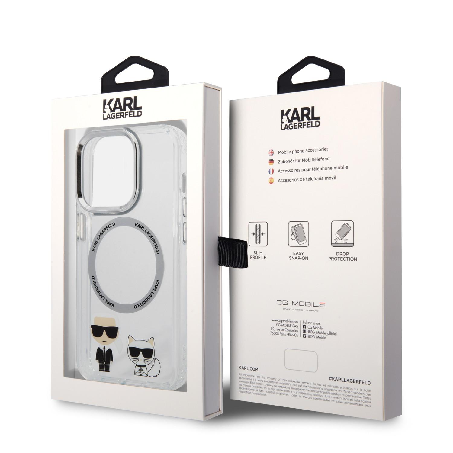 كفر جوال ايفون 14 برو ماكس ماغ سيف شفاف لون أبيض من كارل لاغرفيلد Karl Lagerfeld Magsafe PC TPU Case With Ring iPhone 14 Pro Max - cG9zdDoxMzkxMDA5